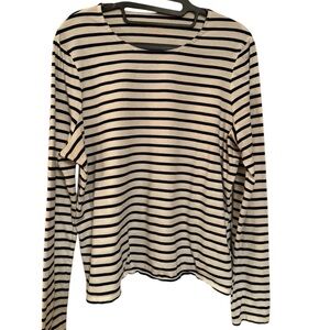 Boden Black and White Striped Long Sleeve Tee